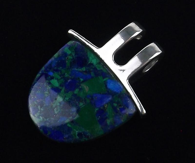 Stunning Sterling Silver Lapis Pendant Signed SAW (1 of 3)