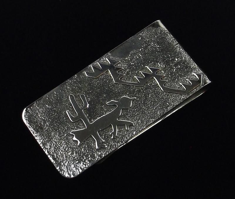 Navajo Raymond Begay Sterling Roadrunner Money Clip (1 of 3)