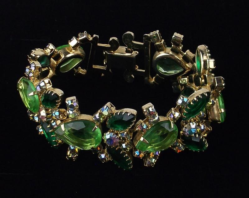 Mint Antique 1950s Rhinestone Bracelet 7.5" Juliana? (1 of 8)