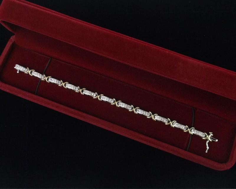 Jareds 14kt Gold 66 Diamond Tennis Bracelet 15.4g 7.5" (1 of 8)