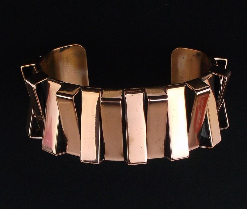1950s Renoir Copper Cuff Bracelet Geometrical Mid Cent (1 of 6)