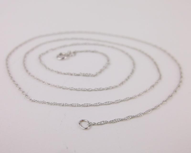 New 14kt White Gold Chain Necklace 18" (1 of 2)
