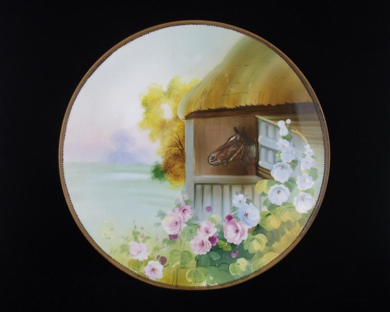Mint Hand Painted Nippon Horse Plate Porcelain Antique (1 of 7)