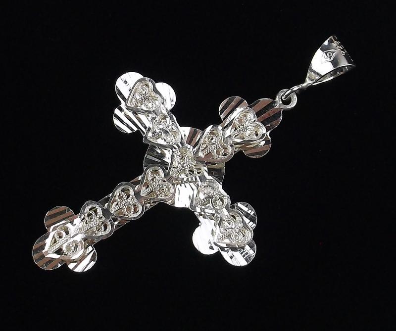 Mint Sterling Silver Cross Pendant Large (1 of 2)