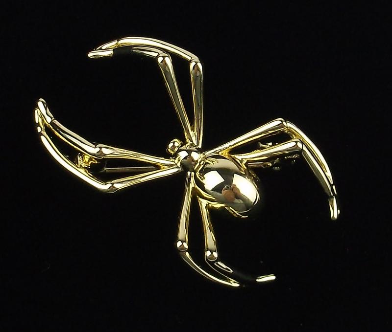 Mint Enameled Spider Brooch (1 of 1)