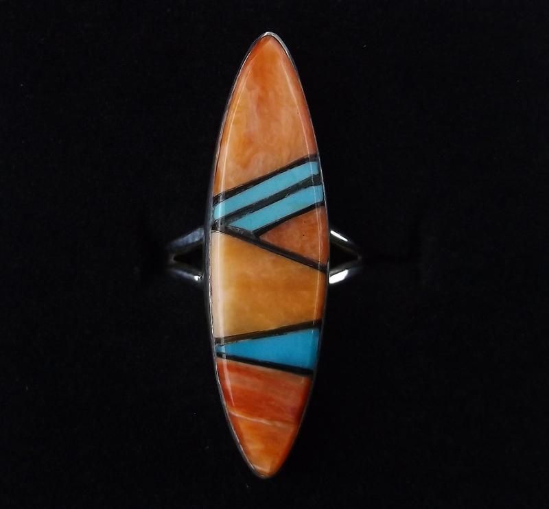 Navajo Germaine Smith Sterling Multi Inlay Ring 6 (1 of 3)
