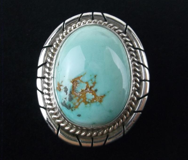 Navajo Peggy Skeets Sterling Royston Turquoise Ring 8 (1 of 2)