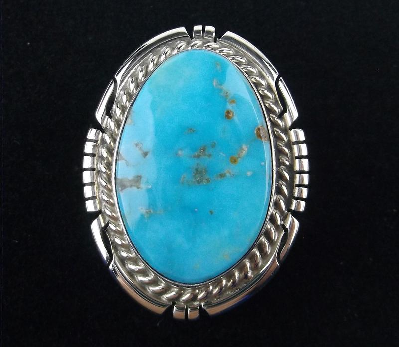 Navajo Dave Skeets Sterling Blue Ridge Turq Ring 7 (1 of 3)