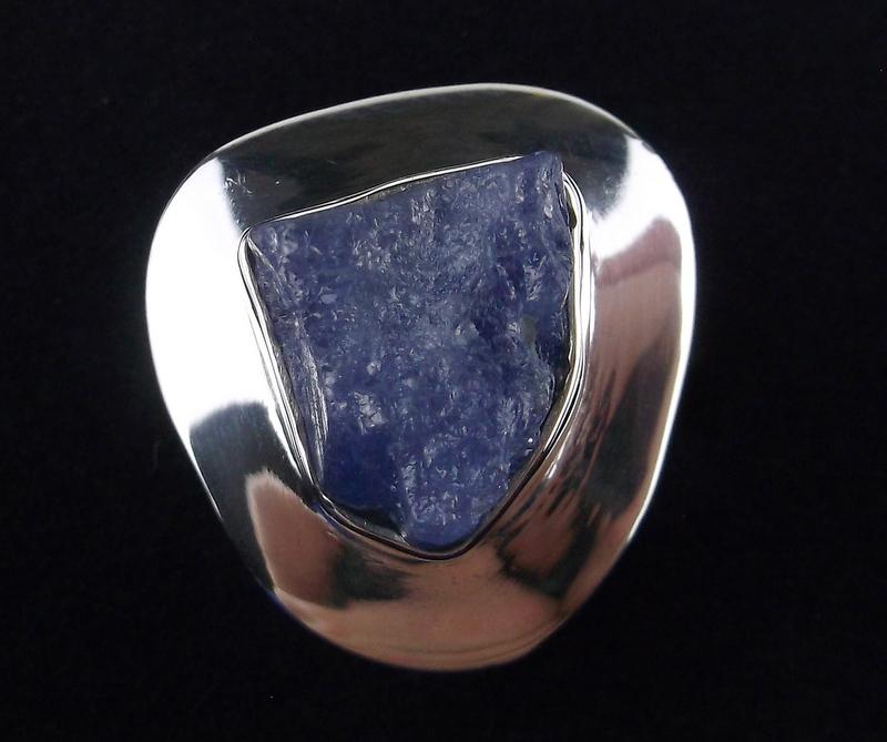 New Sterling Silver Blue Druzy Ring Size 6.5 (1 of 3)