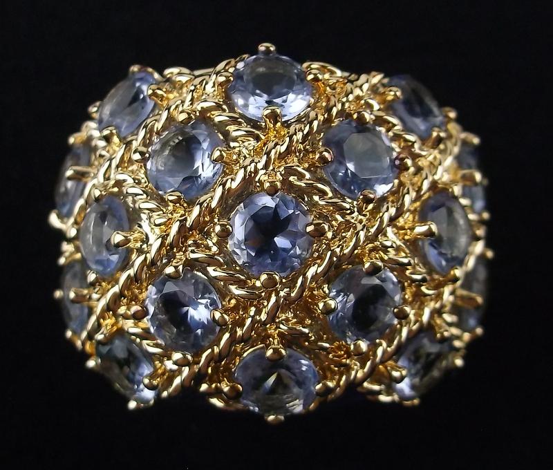 New Boxed Gold Over Sterling Tanzanite Ring 6 Heavy (1 of 5)