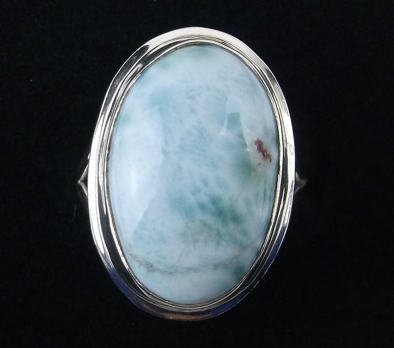 New Sterling Silver Larimar Ring Size 8 (1 of 2)