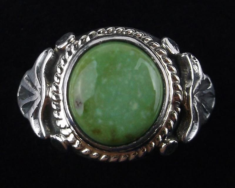 Navajo Allen Tolino Sterling Sonoran Gold Turq Ring 8 (1 of 3)