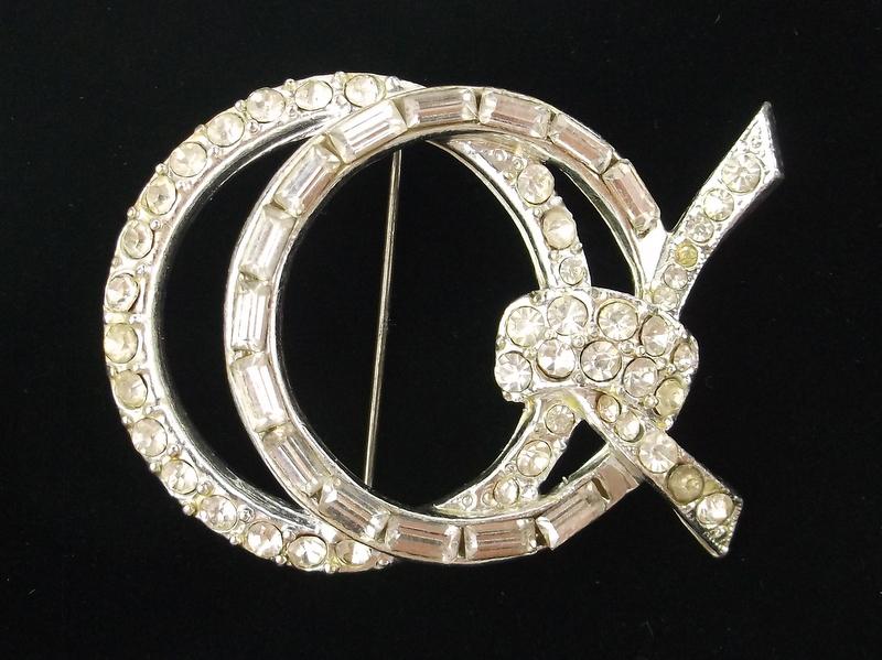 Mint Antique 1950s Rhinestone Brooch (1 of 3)