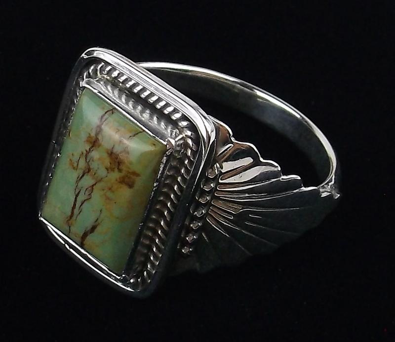 Navajo Danny Kenneth Sterling Royston Turq Ring 13 (1 of 4)