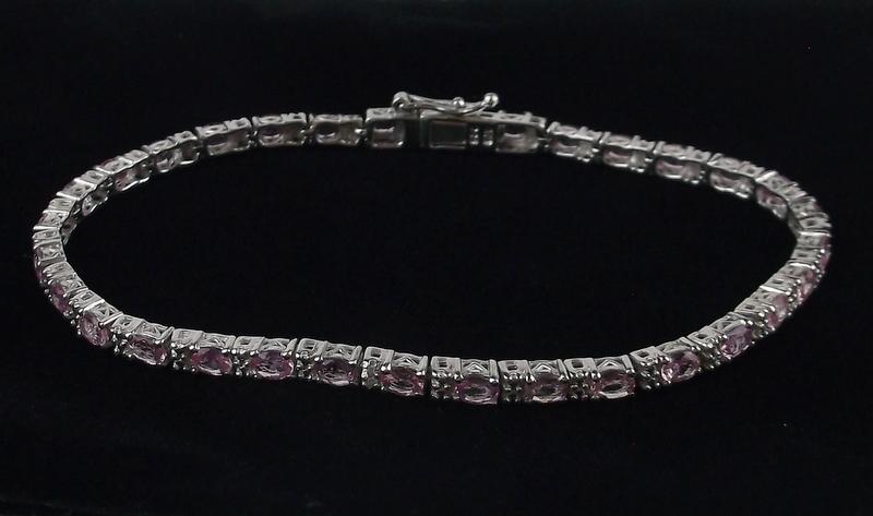 New Sterling Silver Ruby Tennis Bracelet 7.75" Length (1 of 4)
