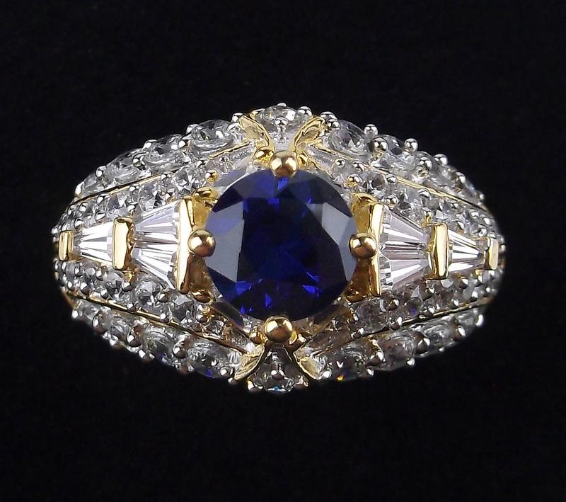 New Boxed Gold Over Sterling 1ct Sapphire Ring 6 (1 of 4)