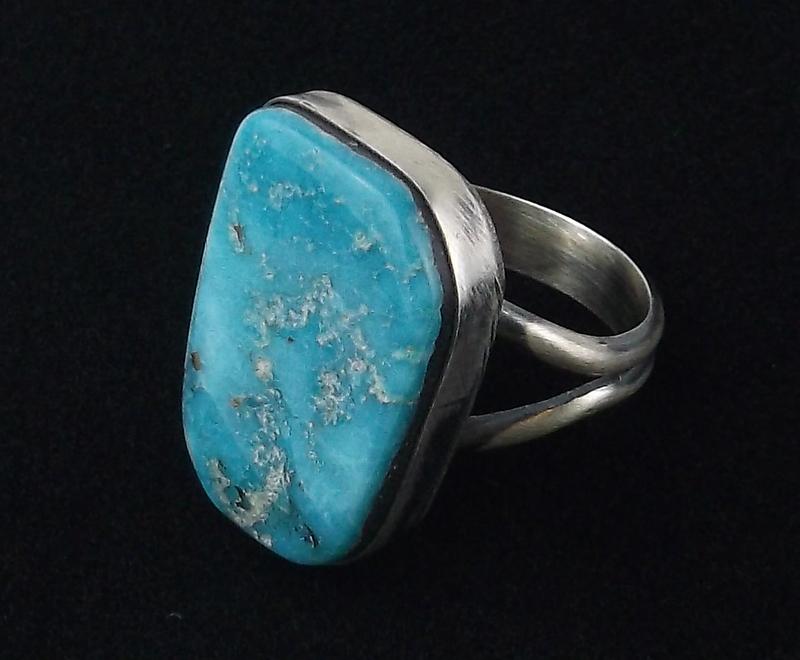Navajo Eli Skeets Sterling Silver Turquoise Ring 7 (1 of 2)