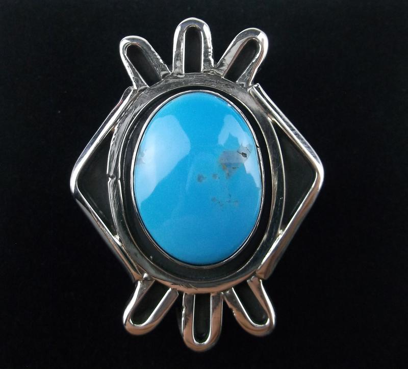 Navajo Bobby Platero Sterling Silver Turquoise Ring 9 (1 of 4)