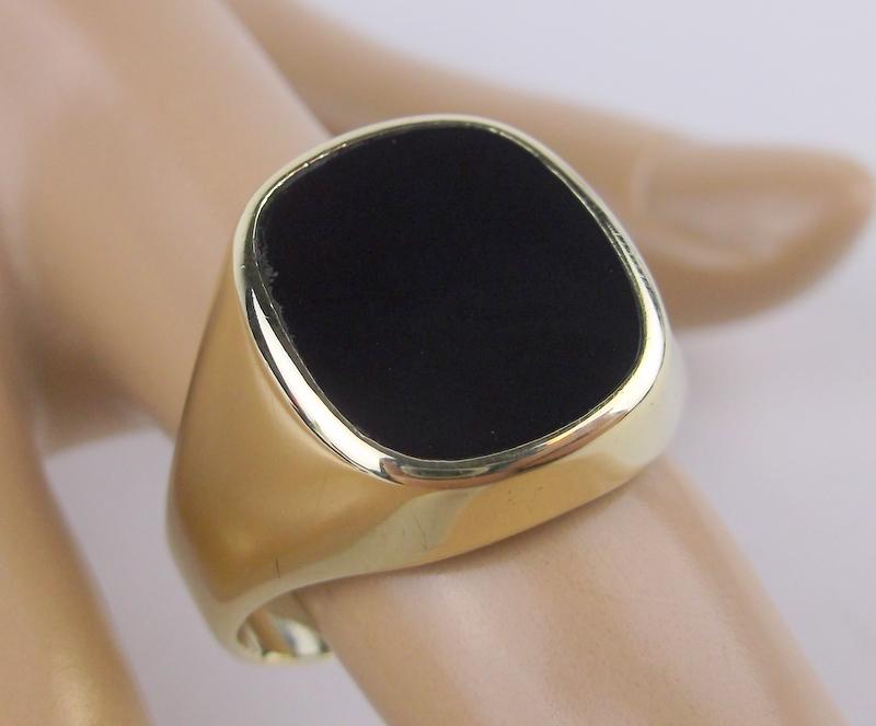 Stunning Antique Holland 14kt Gold Onyx Ring 10.5 Heavy (1 of 4)