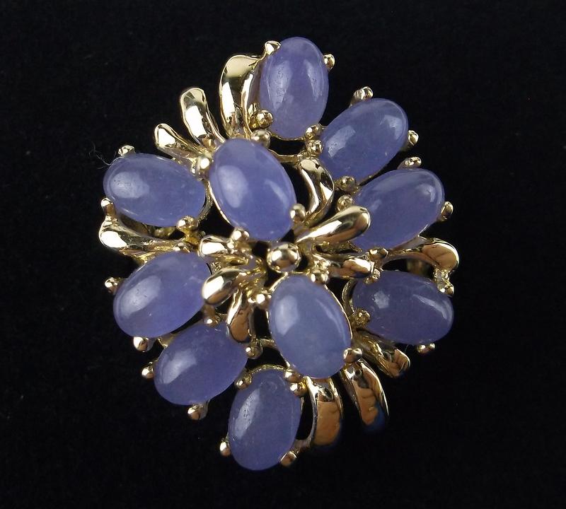 New Boxed 14kt Gold Purple Jade Ring 6 (1 of 4)
