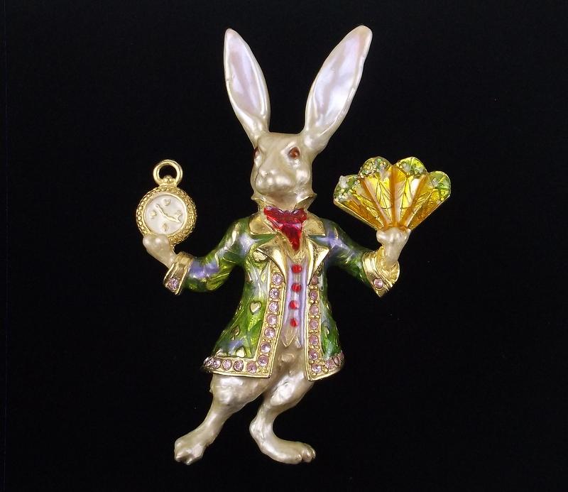 New Boxed Kirks Folly Alice Wonderland Rabbit Brooch (1 of 5)