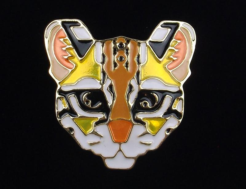 Mint Enameled Lion Cub Brooch (1 of 1)