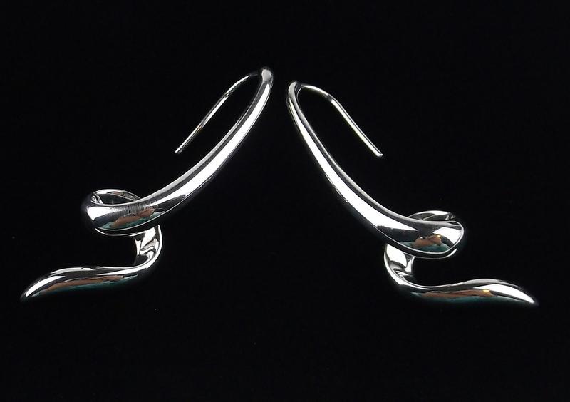 New Heavy Sterling Silver Twist Drop Earrings (1 of 2)