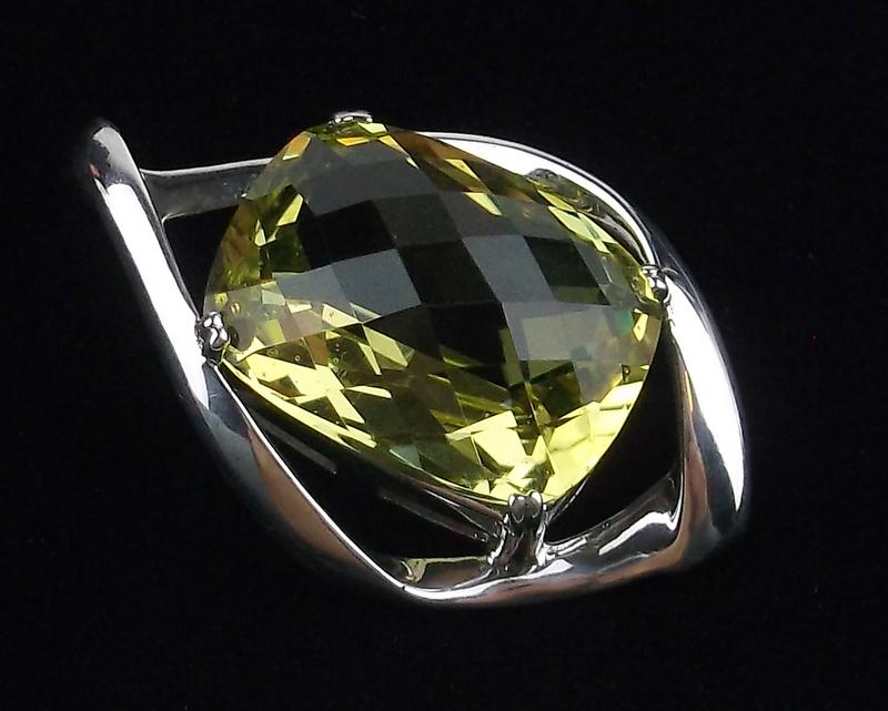 New Sterling Silver 25ct Citrine Pendant Large (1 of 2)