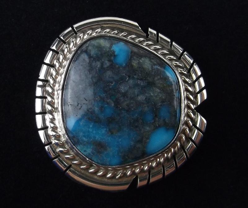 Navajo Peggy Skeets Sterling Silver Turquoise Ring 7.5 (1 of 3)