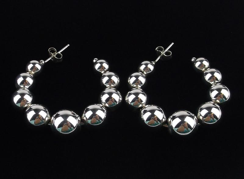 Mint Sterling Silver Ball Hoop Earrings (1 of 2)