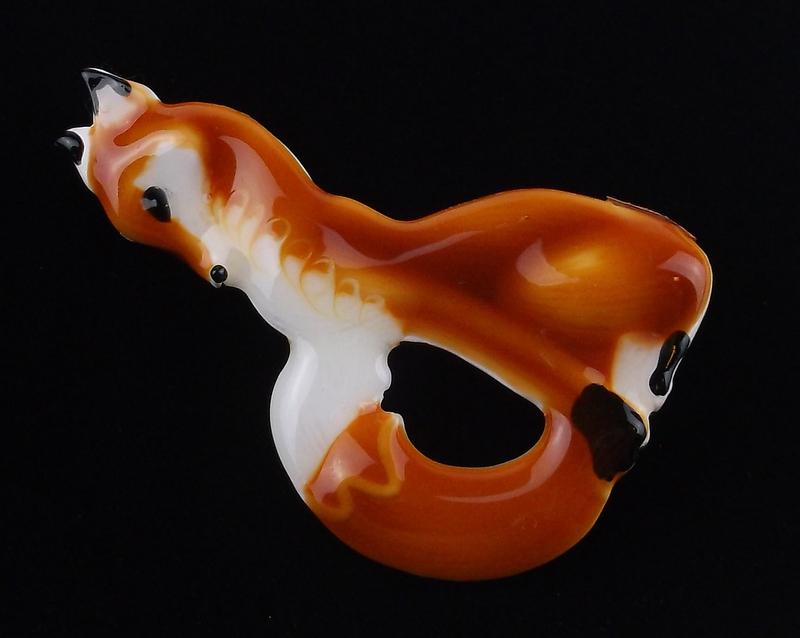 Mint Enameled Fox Brooch (1 of 2)