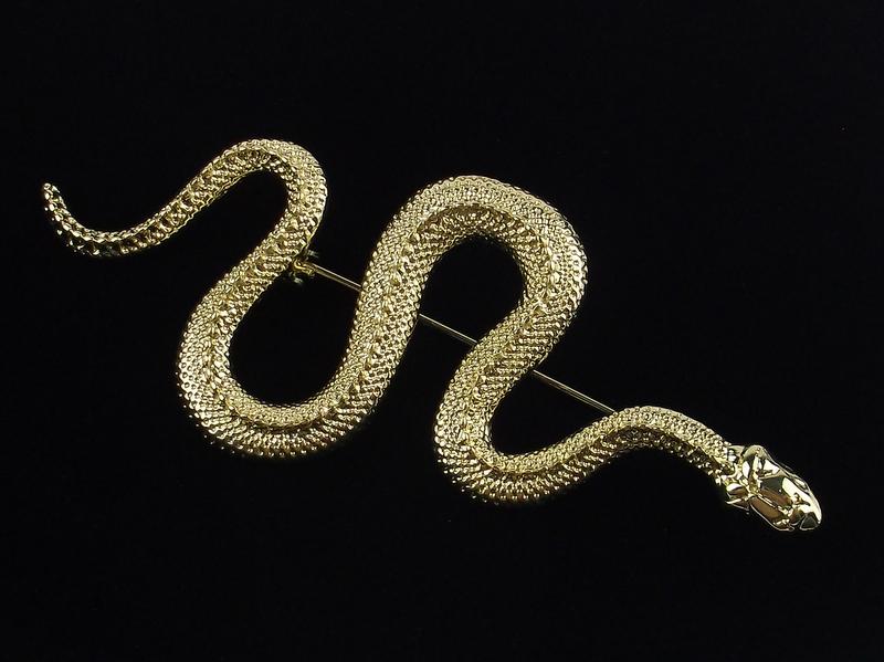 Mint Enameled Snake Brooch (1 of 2)