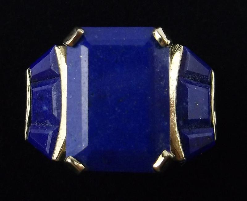 New Boxed 10kt Gold Lapis Ring Size 6 (1 of 4)