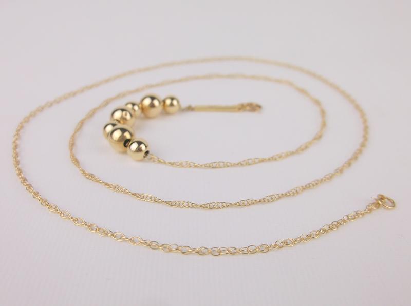 Mint Vintage 14kt Gold Ball Chain Necklace 18": 14kt Solid Gold In Brand New Never Worn Condition