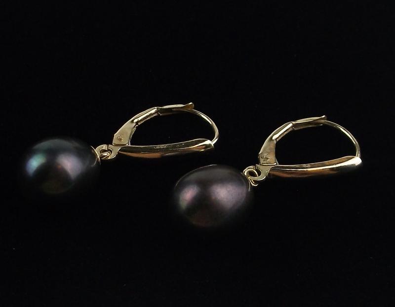 New Boxed 14kt Gold Pearl Drop Earrings (1 of 2)