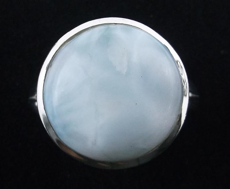 New Boxed Sterling Silver Larimar Ring Size 9 (1 of 2)