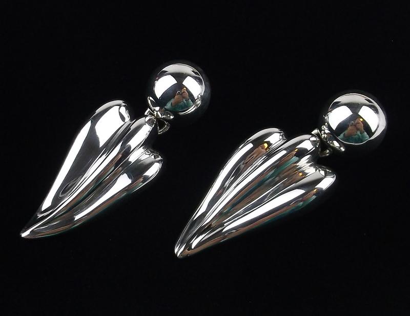 New Heavy Sterling Silver Drop Stud Earrings Thick (1 of 3)