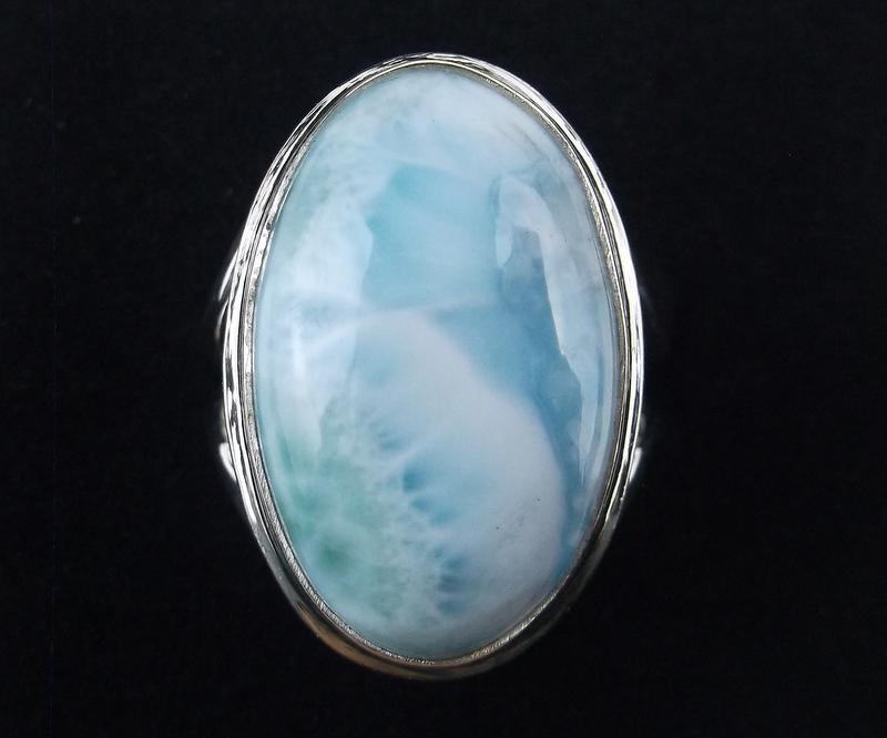 New Sterling Silver Larimar Ring Size 7.5 (1 of 2)