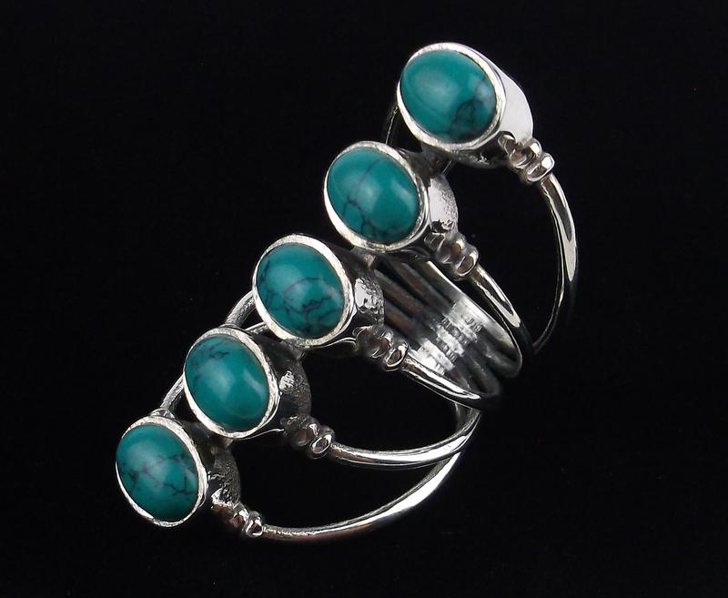 New Boxed Huge Bali Sterling Turquoise Ring 8 (1 of 3)