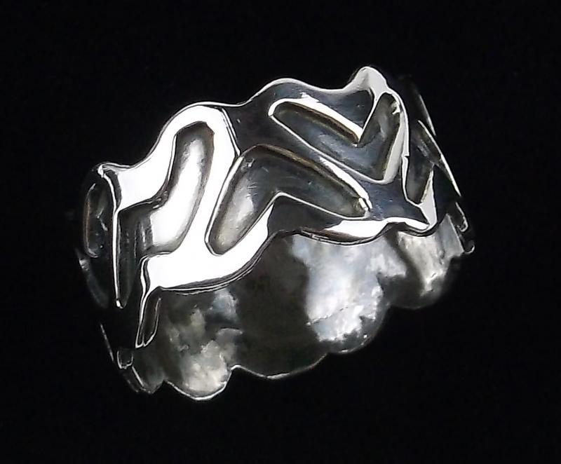 Mint 1960s Taxco Sterling Silver Band Ring 8 EBS (1 of 3)