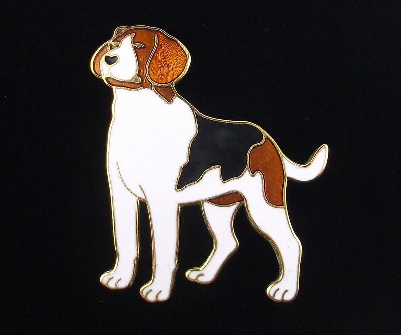 Mint Vintage Enameled Dog Brooch (1 of 3)