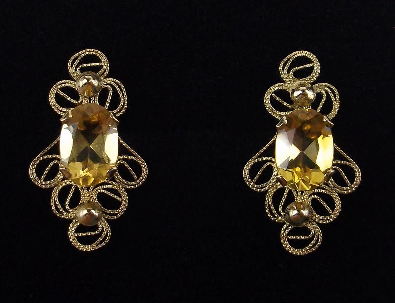 New Boxed 14kt Gold 2cttw Citrine Stud Earrings (1 of 2)