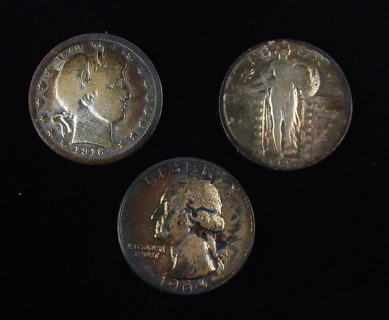 3 US Silver Quarter Lot Barber D Walker Washington D (1 of 2)