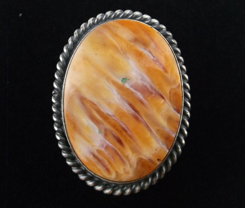 Navajo Eli Skeets Sterling Silver Spiny Oyster Ring 8: p Boxed Handmade Genuine Navajo Ring, Solid Sterling Silver, Authentic, In Brand New Never Worn Condition