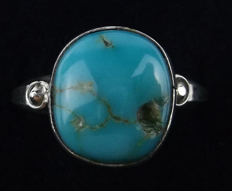 Navajo Scott Skeets Sterling Thunder Mt Turq Ring 8.5 (1 of 3)