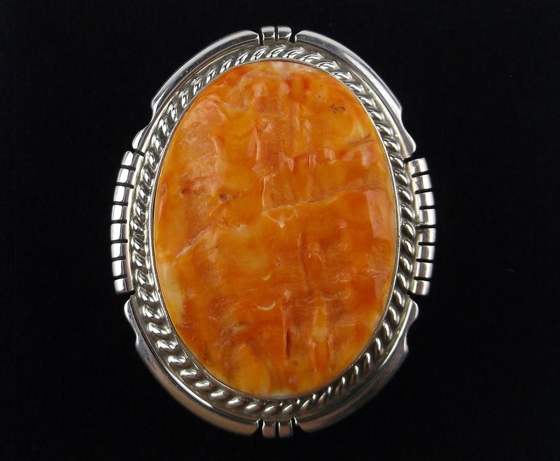 Big Navajo Dave Skeets Sterling Spiny Oyster Ring 9: p Boxed Handmade Genuine Navajo Ring, Solid Sterling Silver, Authentic, In Brand New Never Worn Condition