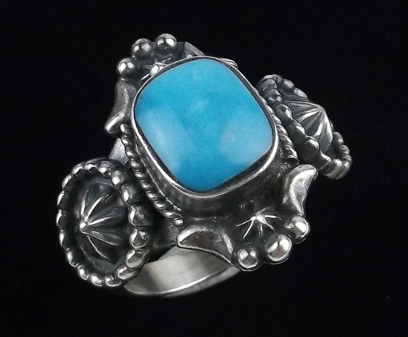 Navajo Genevieve Francisco Sterling Turquoise Ring 7 (1 of 3)