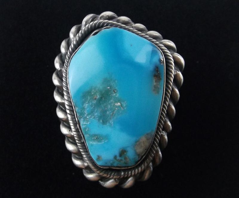 Navajo Eli Skeets Sterling Silver Turquoise Ring 8 (1 of 3)