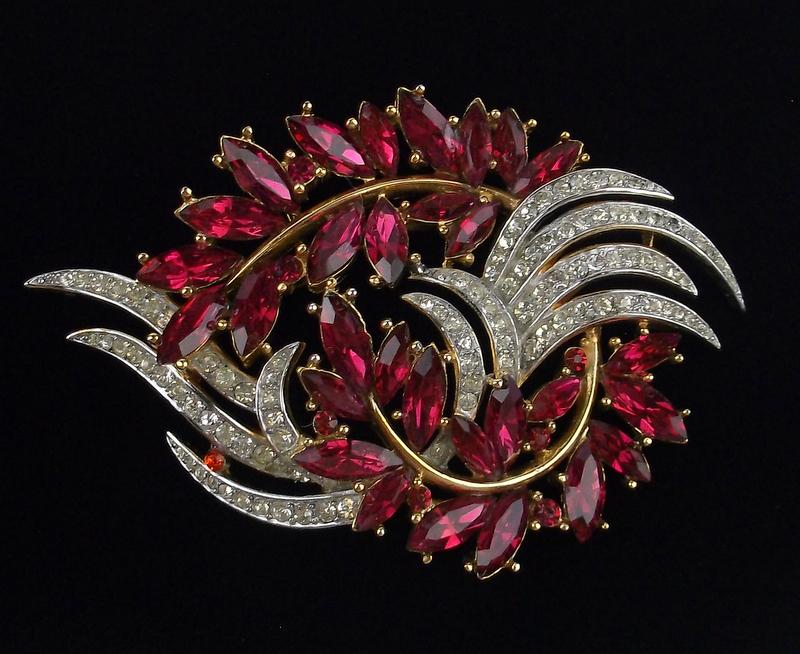 Mint 1950s Crown Trifari Rhinestone Brooch: Mint Condition, In Like New Condition, Perfect