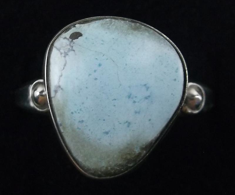 Navajo Scott Skeets Sterling Golden Hills Turq Ring 7.5: p Boxed Handmade Genuine Navajo Ring, Solid Sterling Silver, Authentic, In Brand New Never Worn Condition